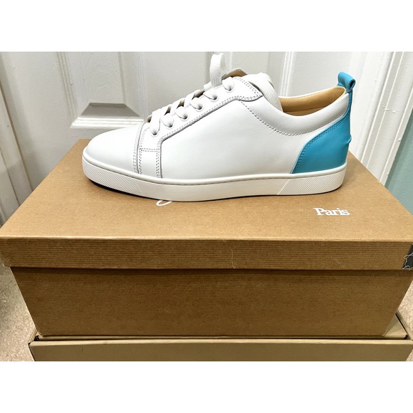 Christian Louboutin SH Louis sneakers white blue aqua turquoise 41 8 trainer
